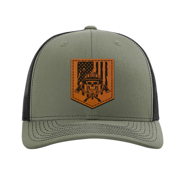 Leather patch hat