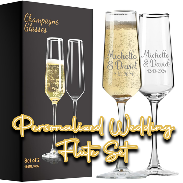 Personalized Wedding Champagne Flute Set